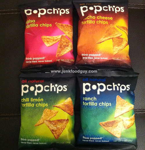 Review Pop Chips Tortilla Chips Nacho Cheese, Ranch, Salsa, Chili