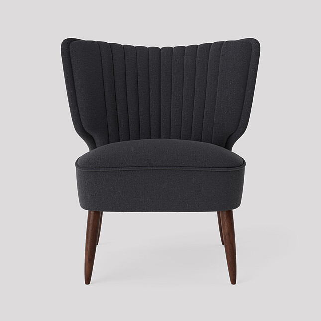 Cocktail Chair, Indigo Boucle Juno Hire