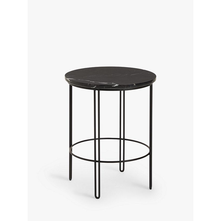 Black Pin Marble Side Table Juno Hire