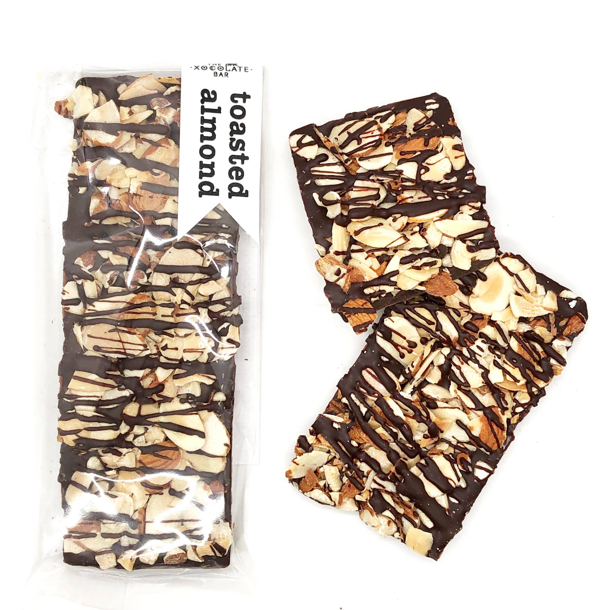 The Xocolate Bar Toasted Almond Bar Organic fair trade vegan dark