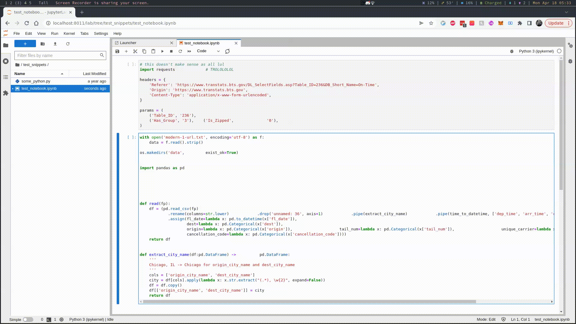 Usage JupyterLab Code Formatter