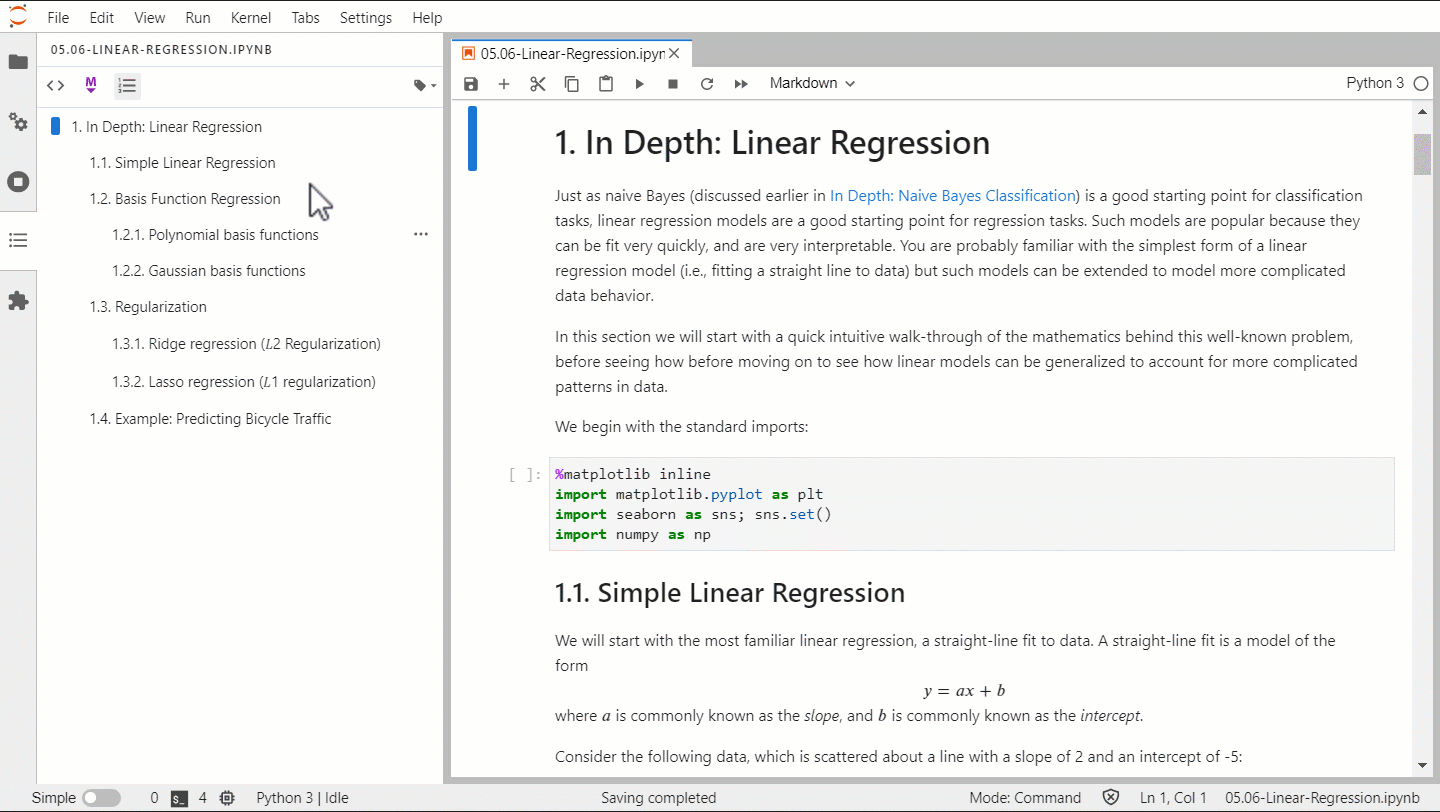 Table Of Contents — JupyterLab 3.6.7 documentation