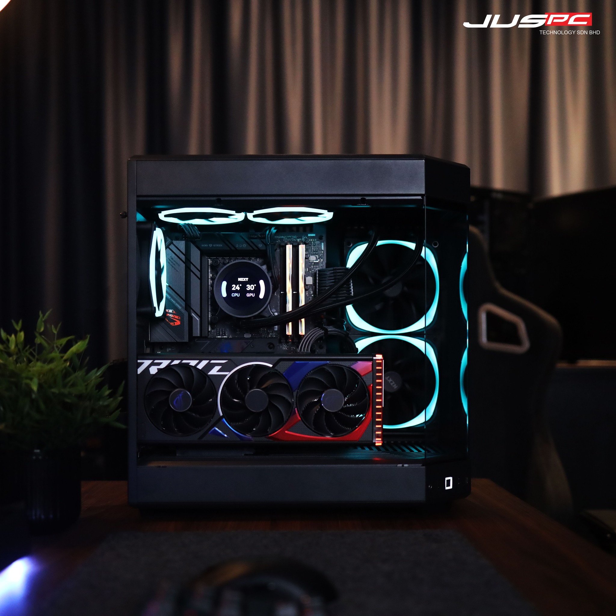 【HYTE Y60 Fish Tank PC Setup】 JusPC