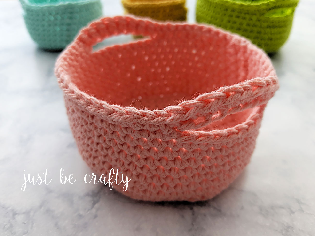 Crochet Nesting Mini Basket Tutorial Just Be Crafty