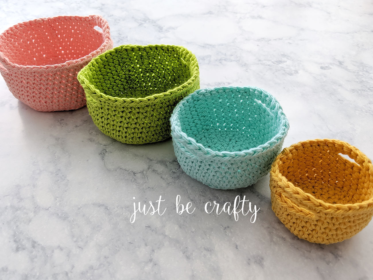 Crochet Nesting Mini Basket Tutorial Just Be Crafty