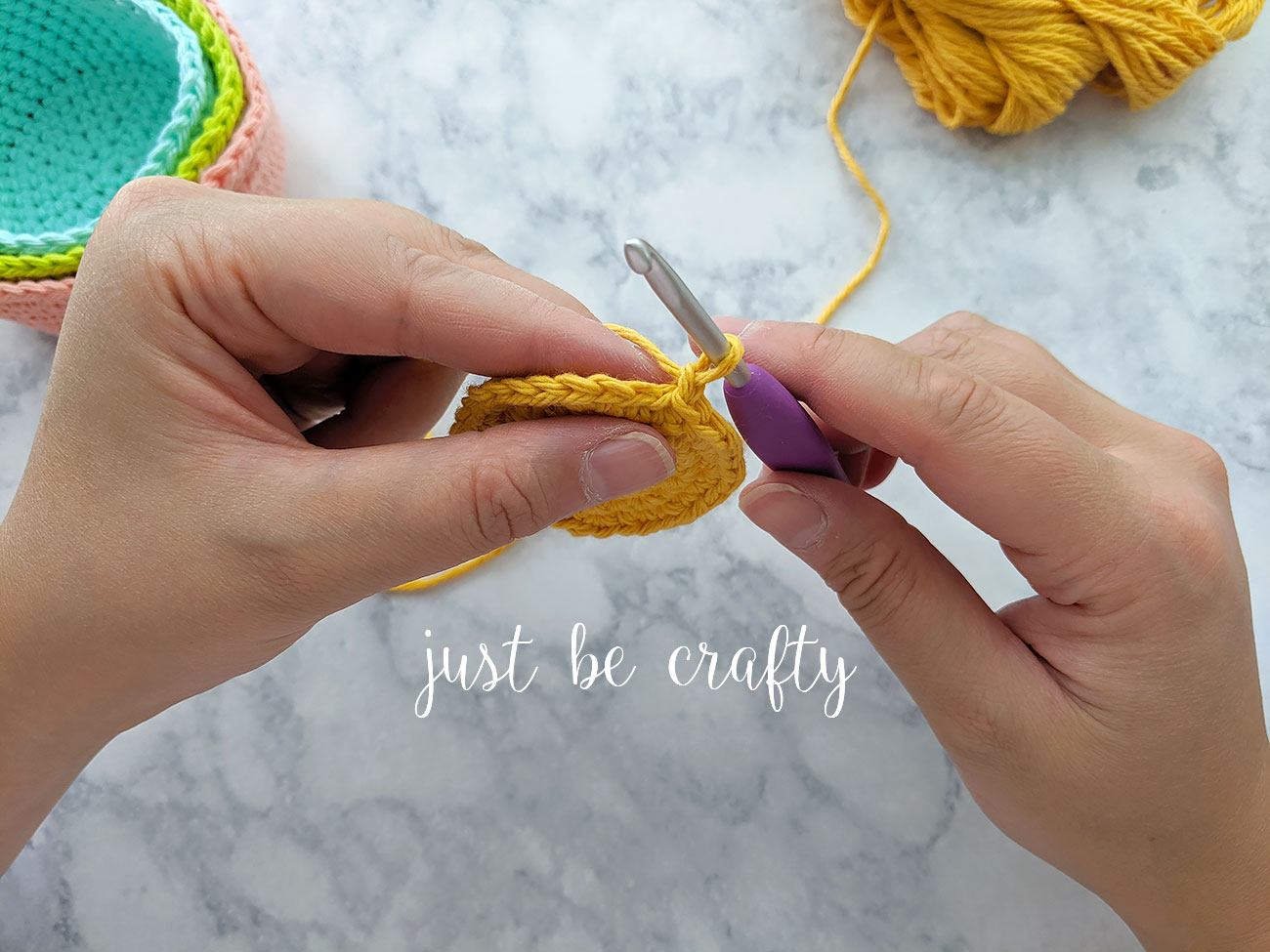 Crochet Nesting Mini Basket Tutorial Just Be Crafty