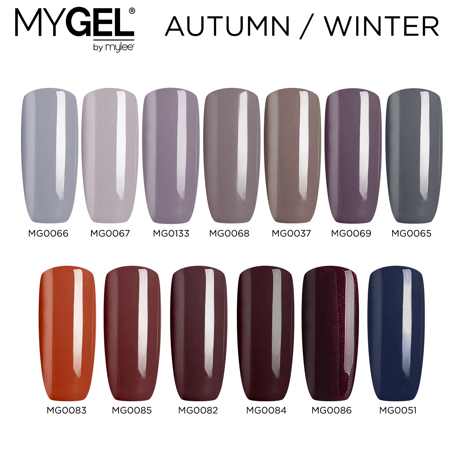 Mylee MYGEL Autumn Winter UV LED SoakOff Gel Nail Polish Colour