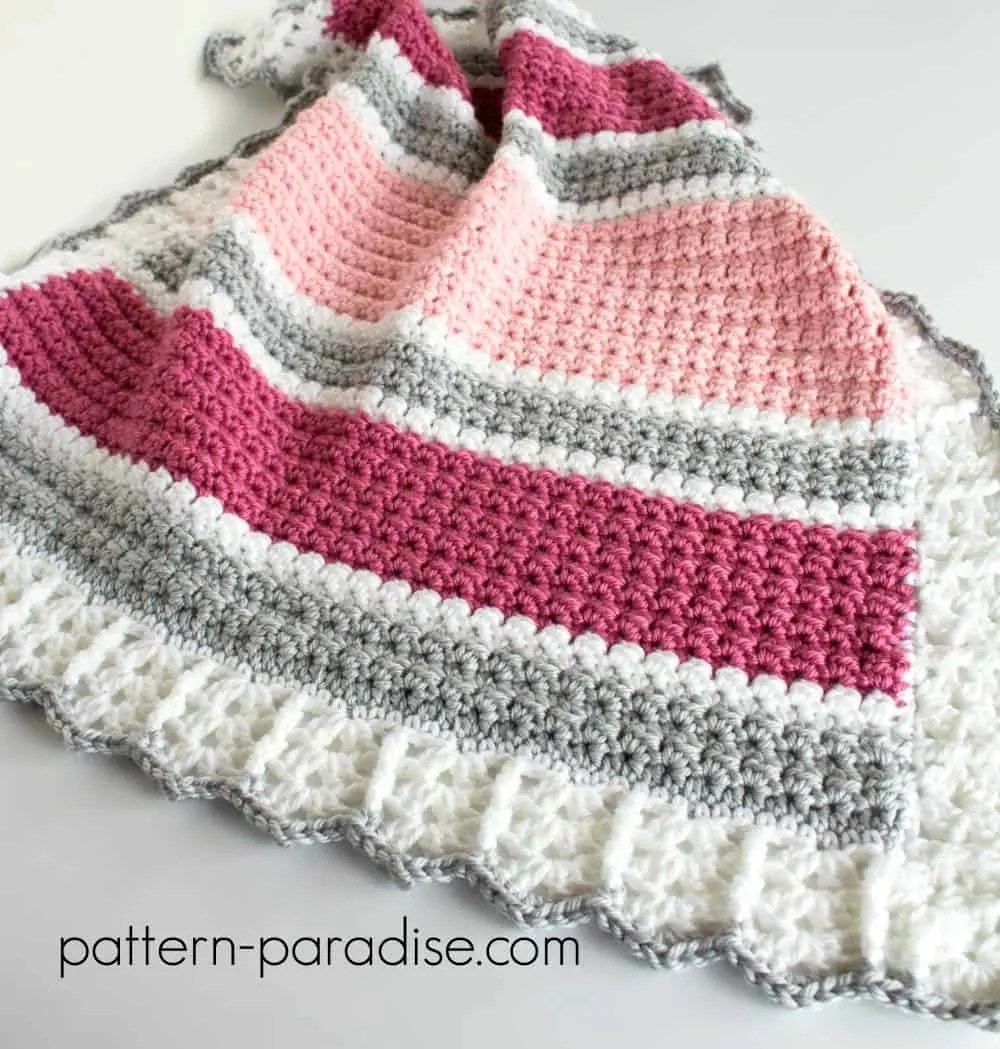 Stripe Crochet Baby Blanket Patterns {To add a pop of color!}