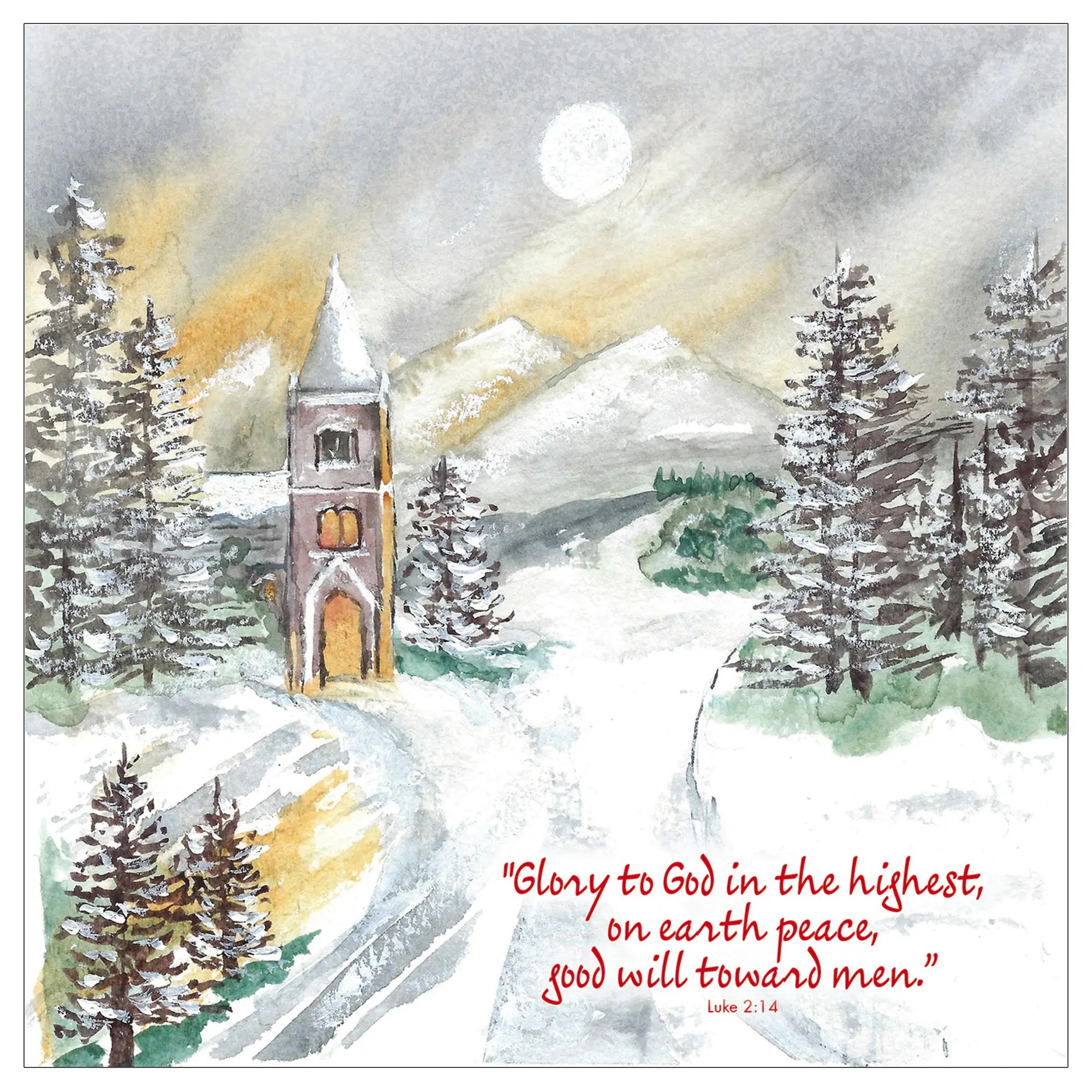 Snowy Church Christmas Card Just Cards Direct Christian Greetings