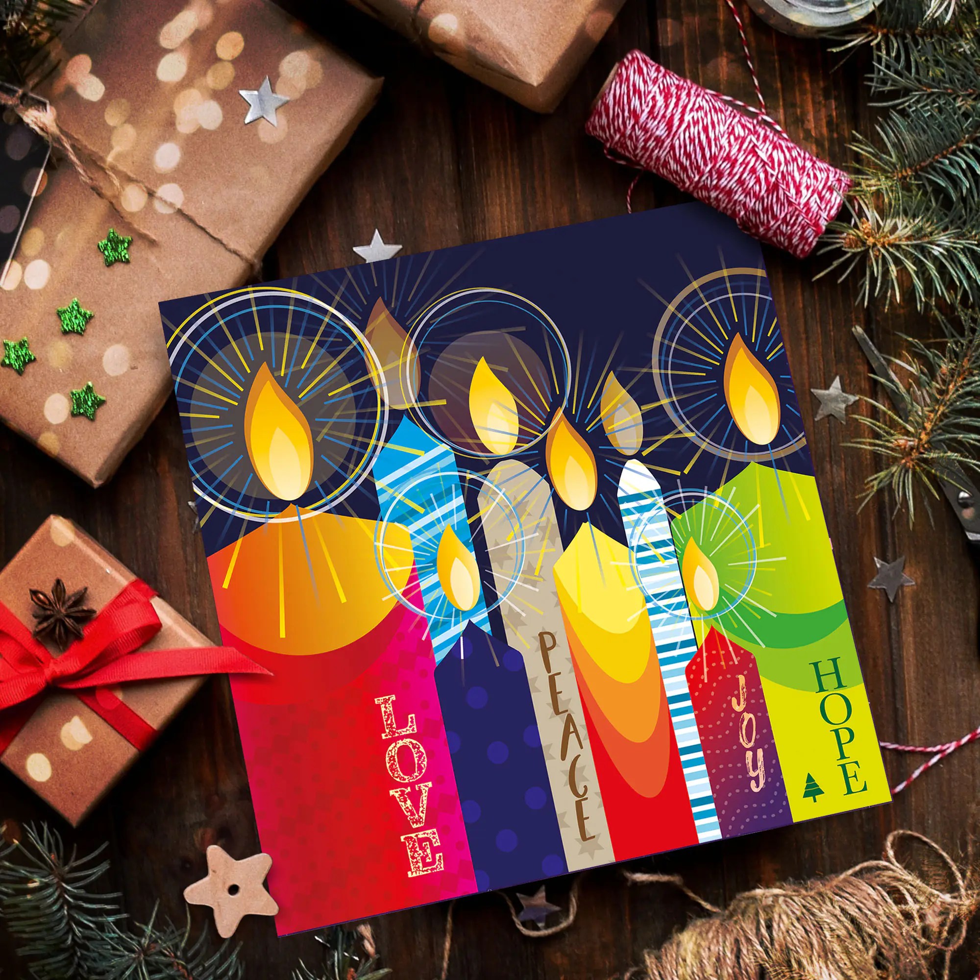 Candles Christmas Card (General) Just Cards Direct Christian