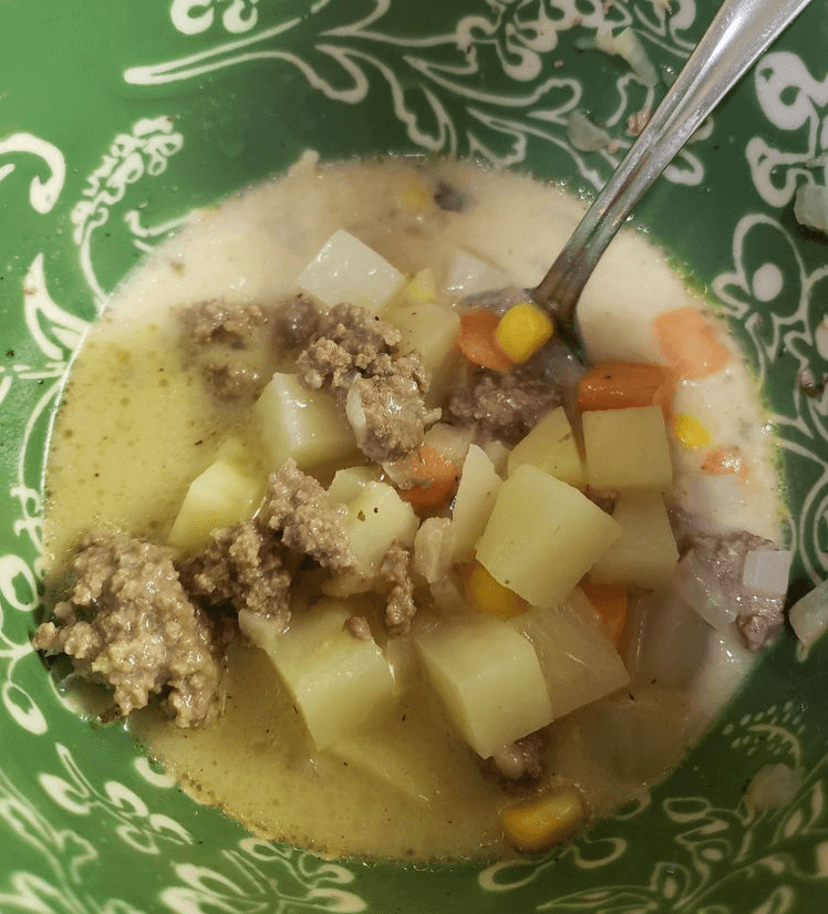 Creamy Potato & Hamburger Soup Made In the Crockpot