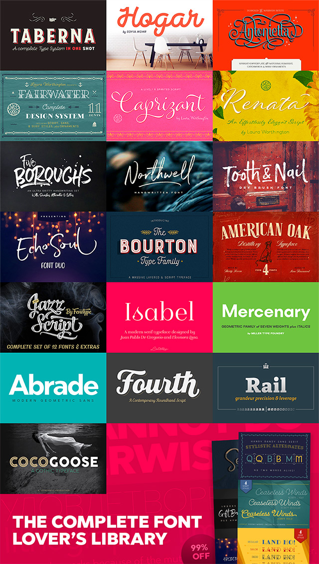 The Complete Font Lover's Library 99 Off