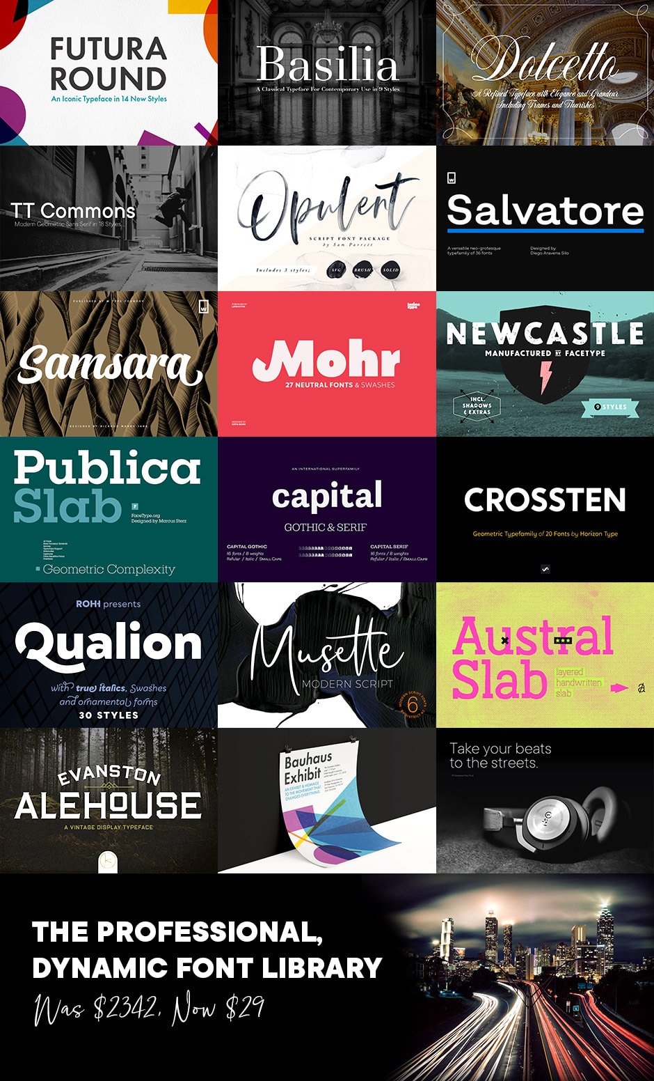 Futura Round + 15 Pro, Dynamic Fonts Just 29 JUST™ Creative