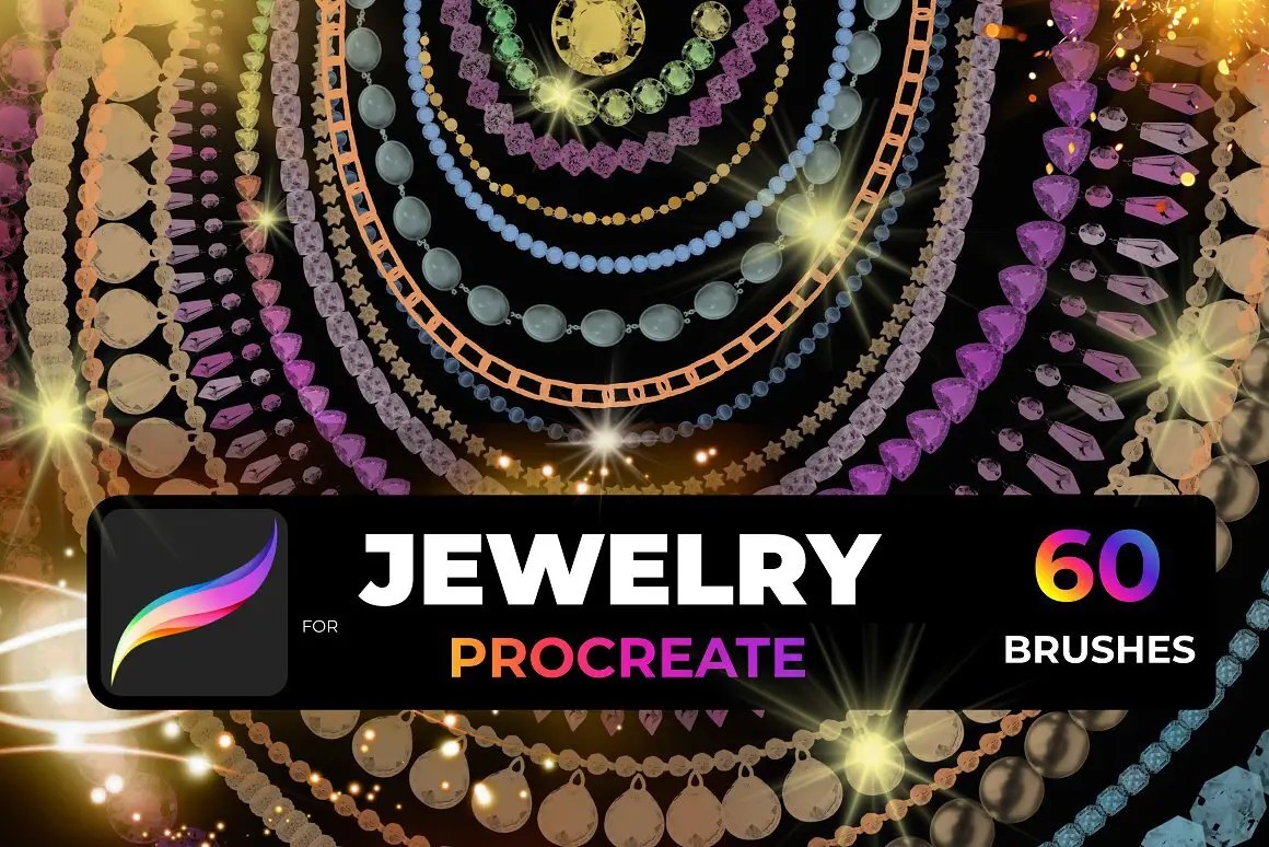 18 Bead, Gemstone, and Jewelry Brushes for Procreate