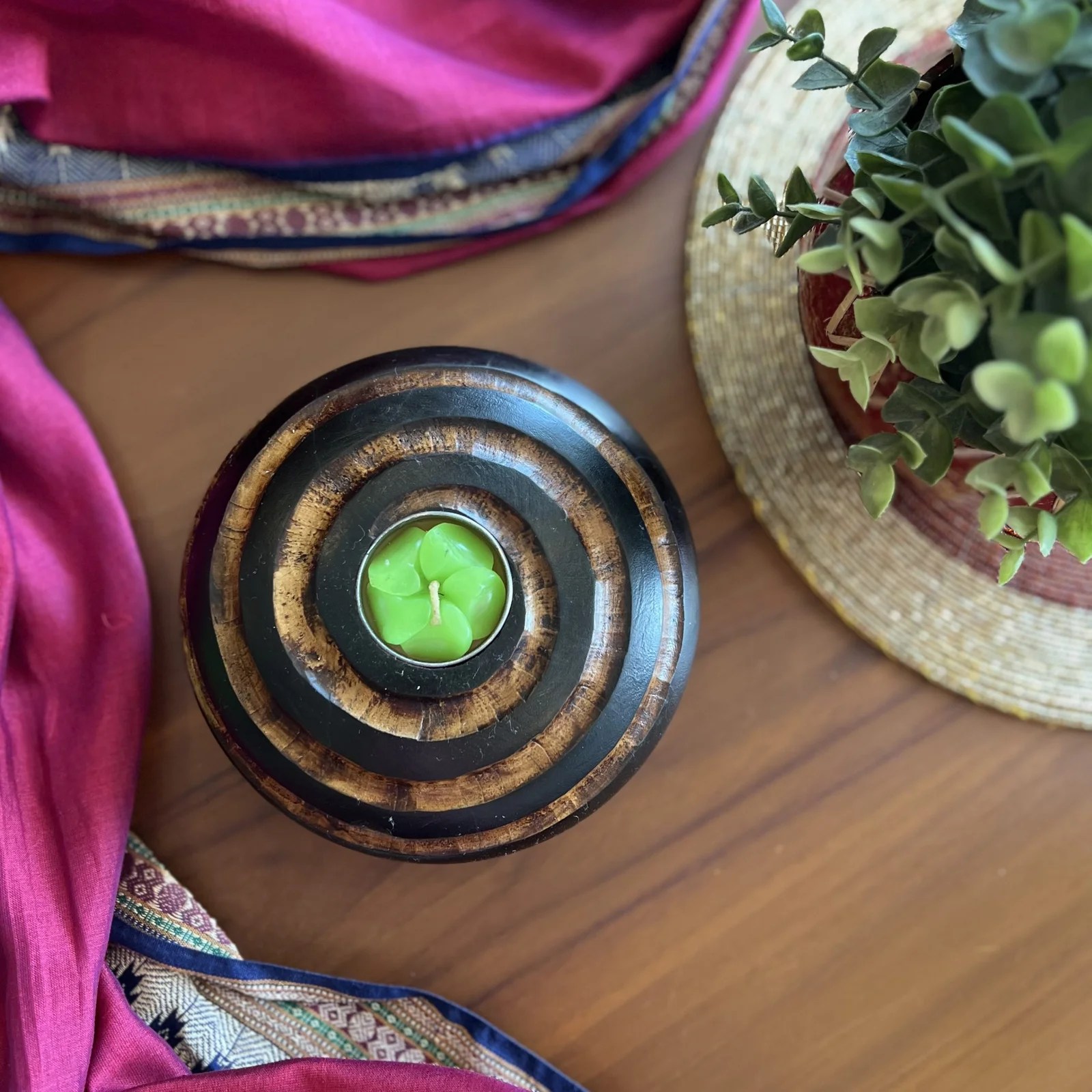 Wooden Tealight Holder (spiral design) to JustFab