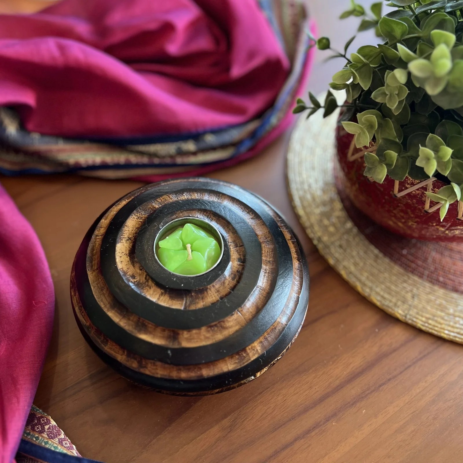 Wooden Tealight Holder (spiral design) to JustFab