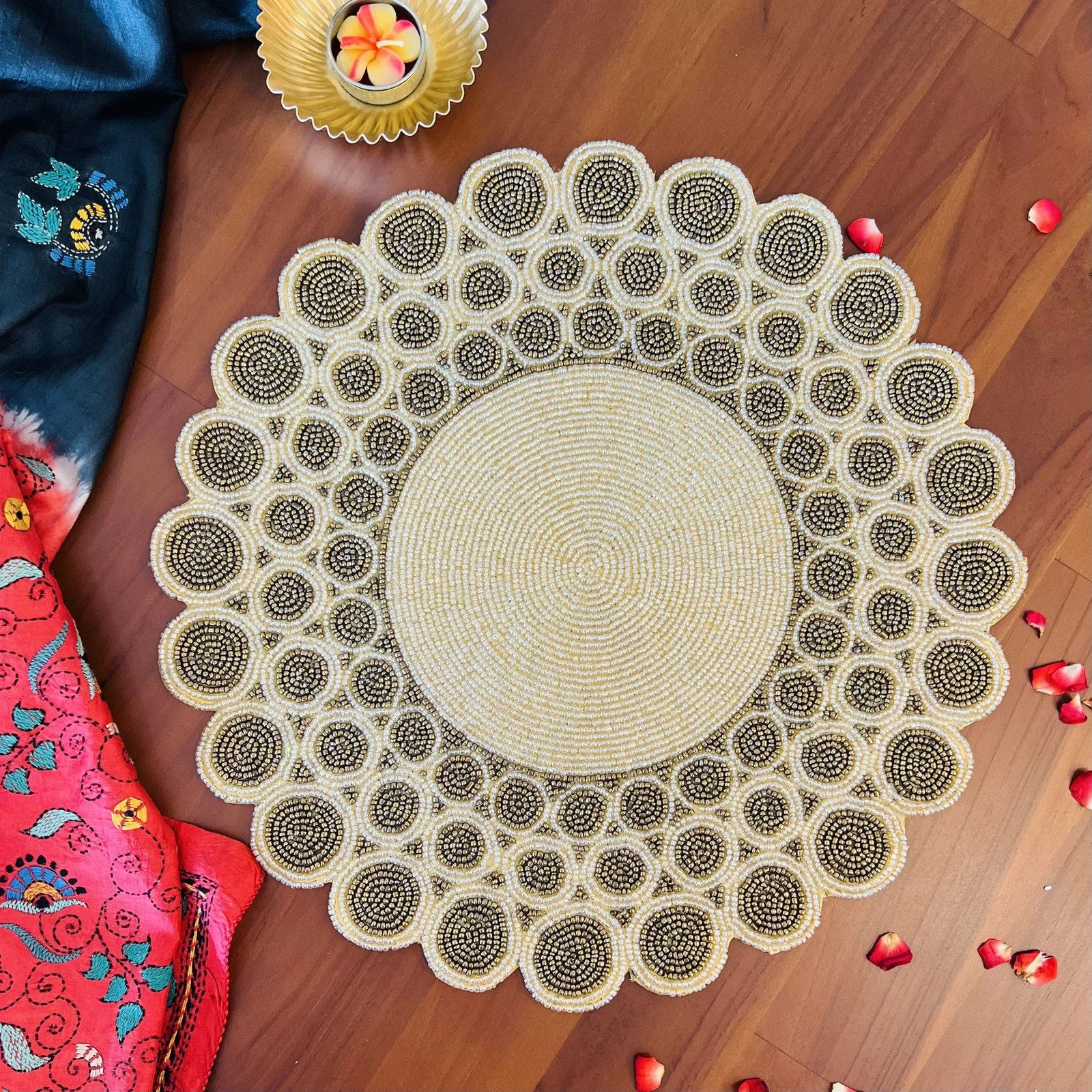Decorative Table Mat (Large, Brown Circular) to JustFab