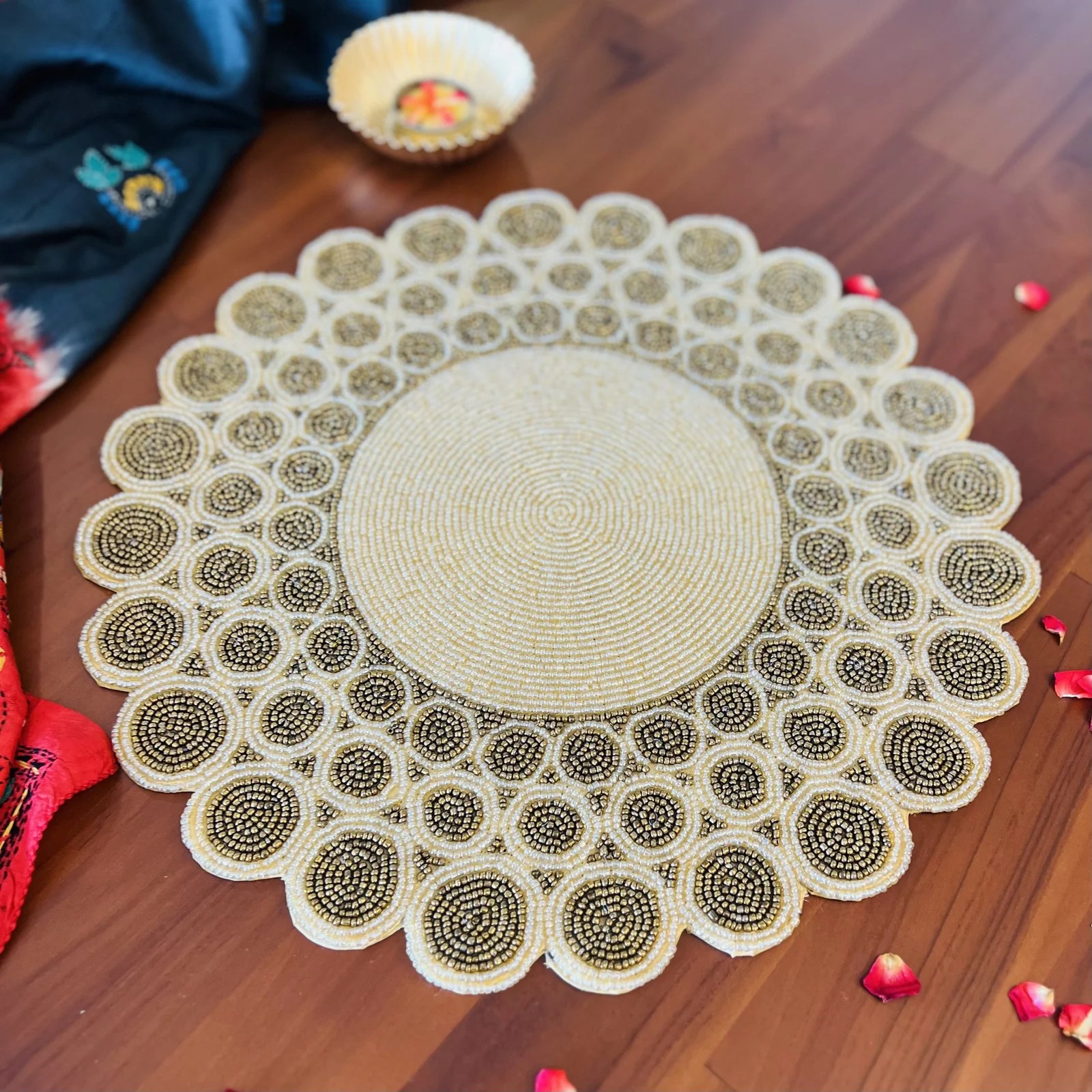 Decorative Table Mat (Large, Brown Circular) to JustFab