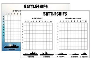 Printable Battleships Game Board Templates
