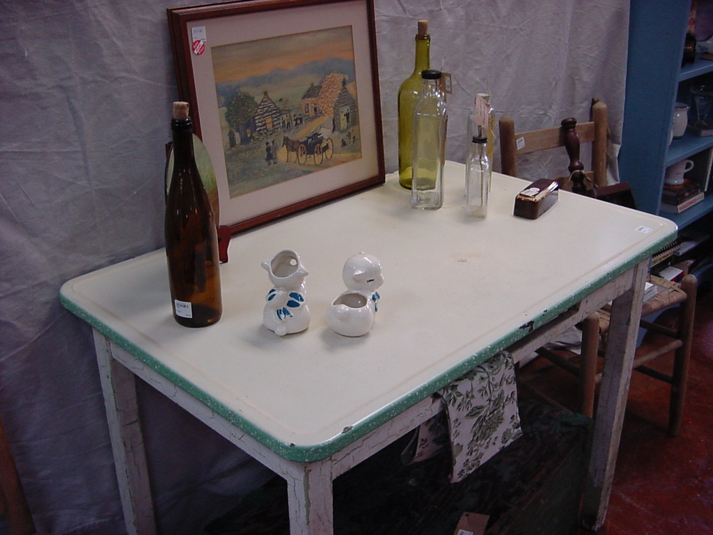 ANTIQUE PORCELAIN TOP TABLE Just Fine Tables