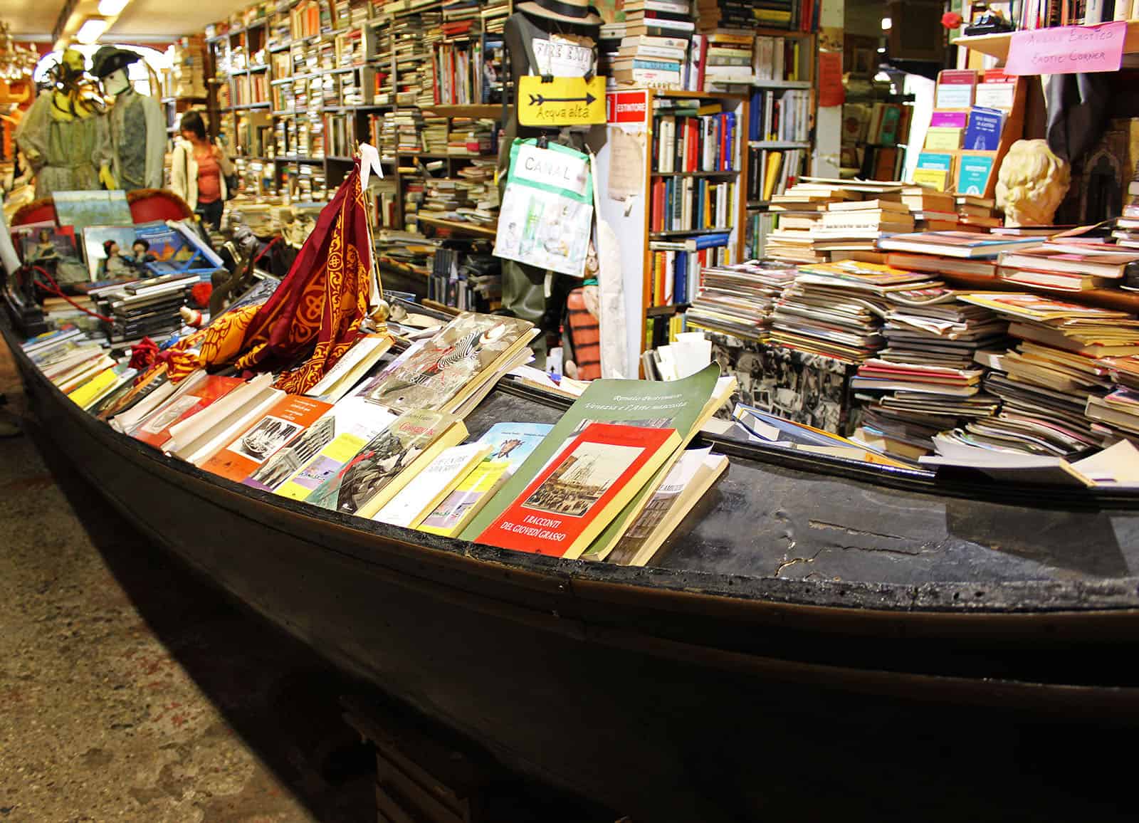 Libreria Acqua Alta Bookstore in Venice Justin Plus Lauren