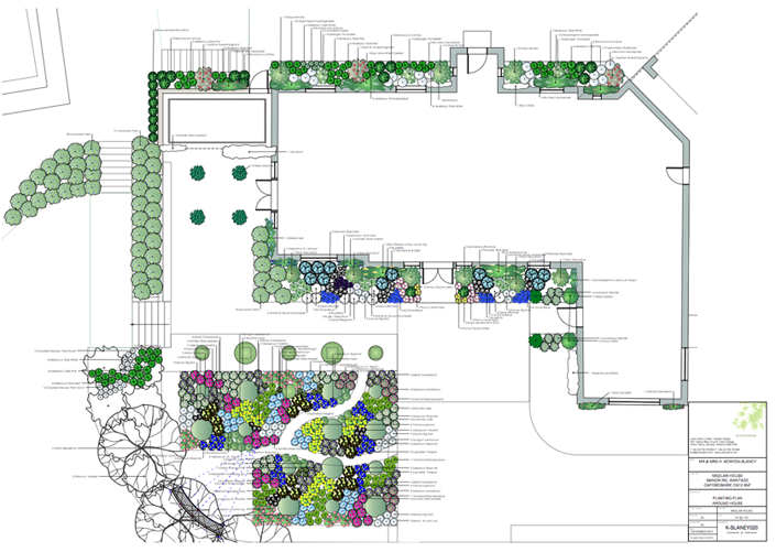 Garden Designer Justin Spink Planting plan and Schedules