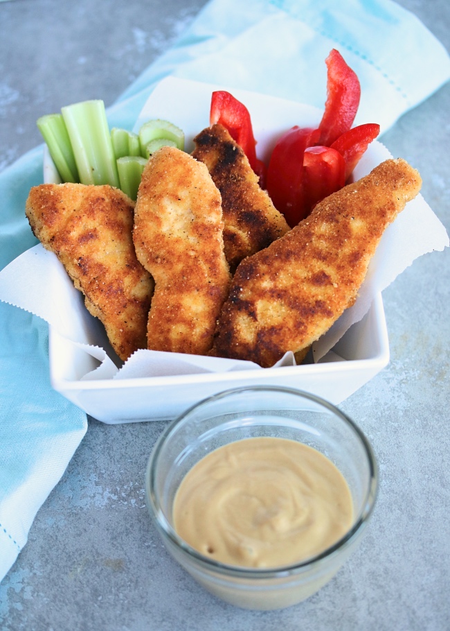 Whole30 Chicken Tenders with Tangy Tahini Dipping Sauce PALEO