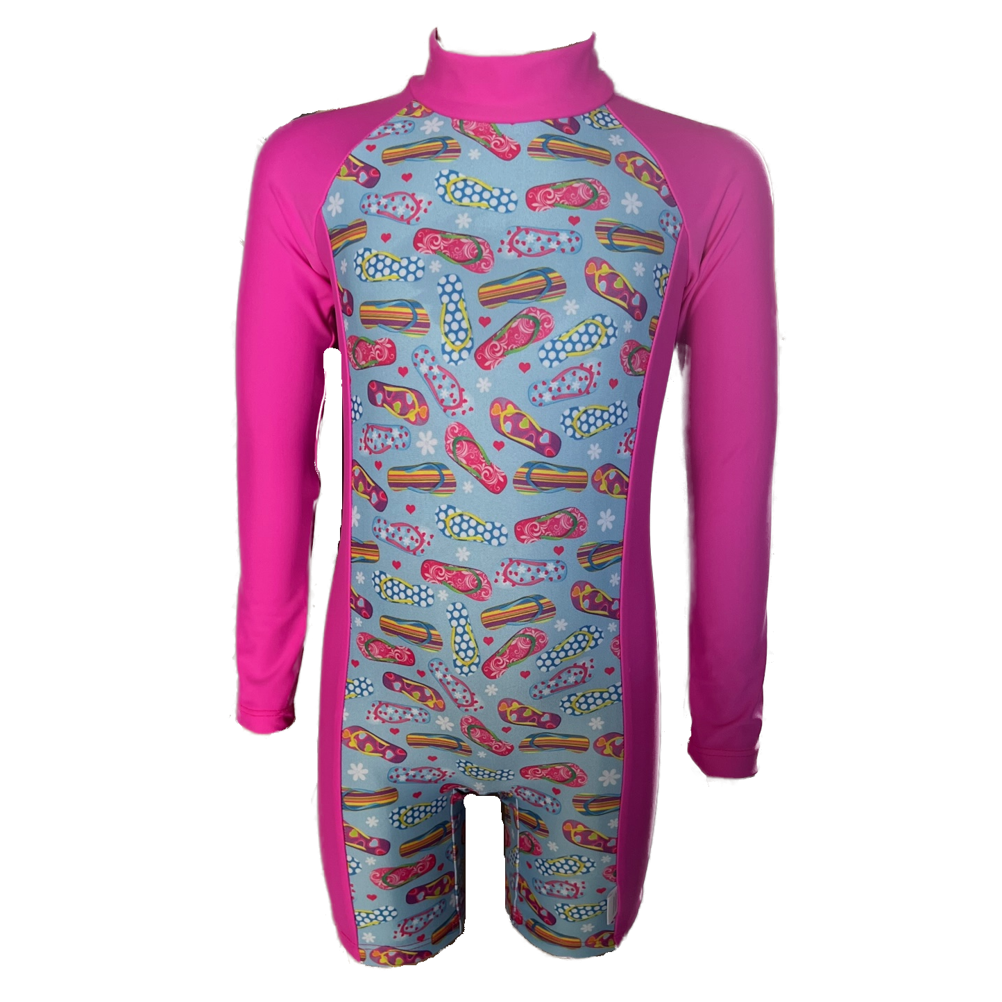 Girls UV zipup swimsuit long sleeves baby costume Just jump