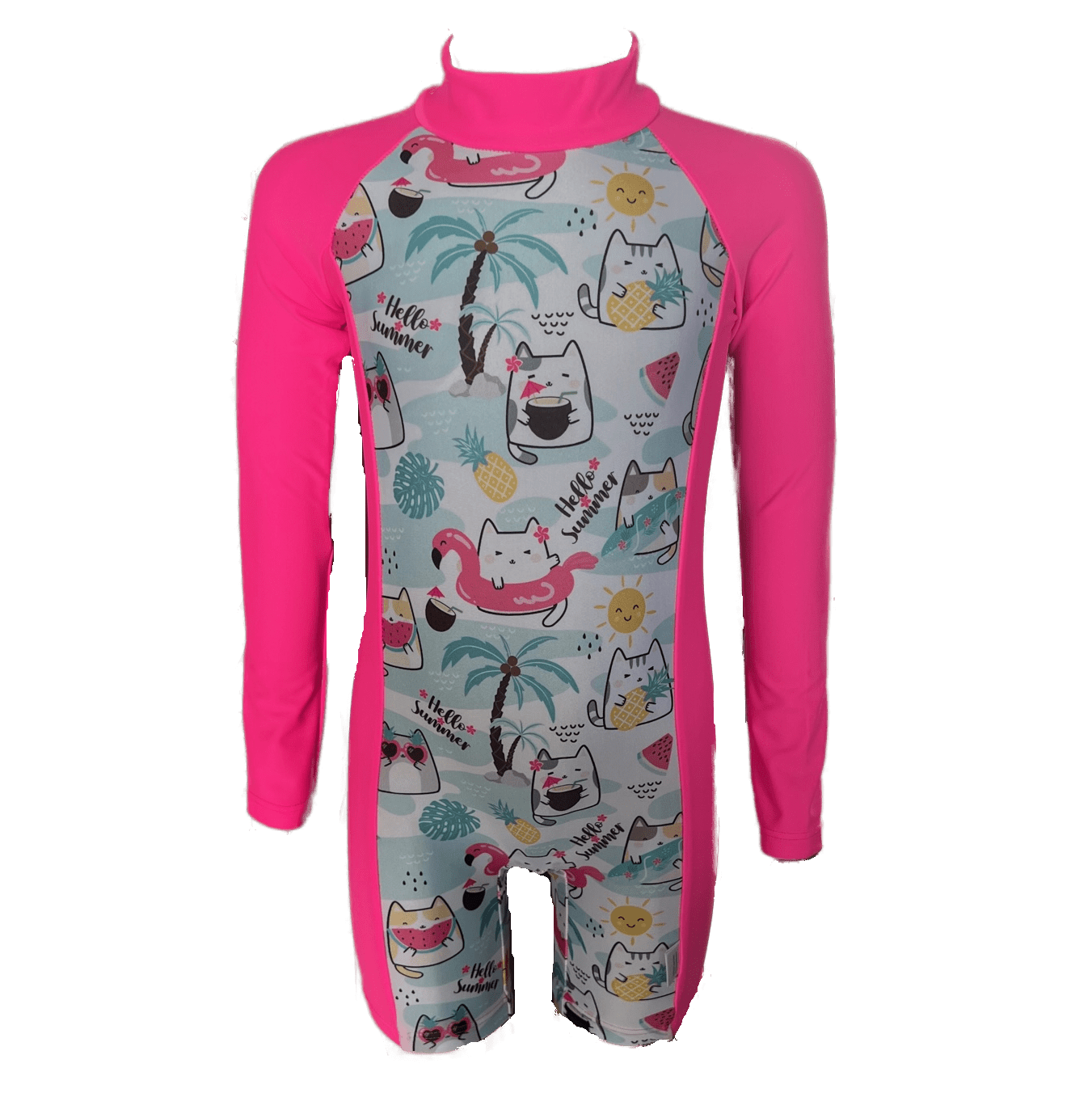 Girls UV zipup swimsuit long sleeves baby costume Just jump