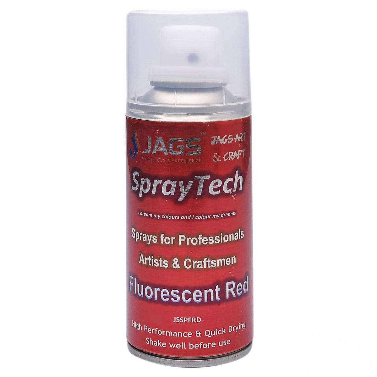 JAGS Spray Paint For Professionals Artists & Craftsmen 150ml Quick Dry (Fluorescent Red)