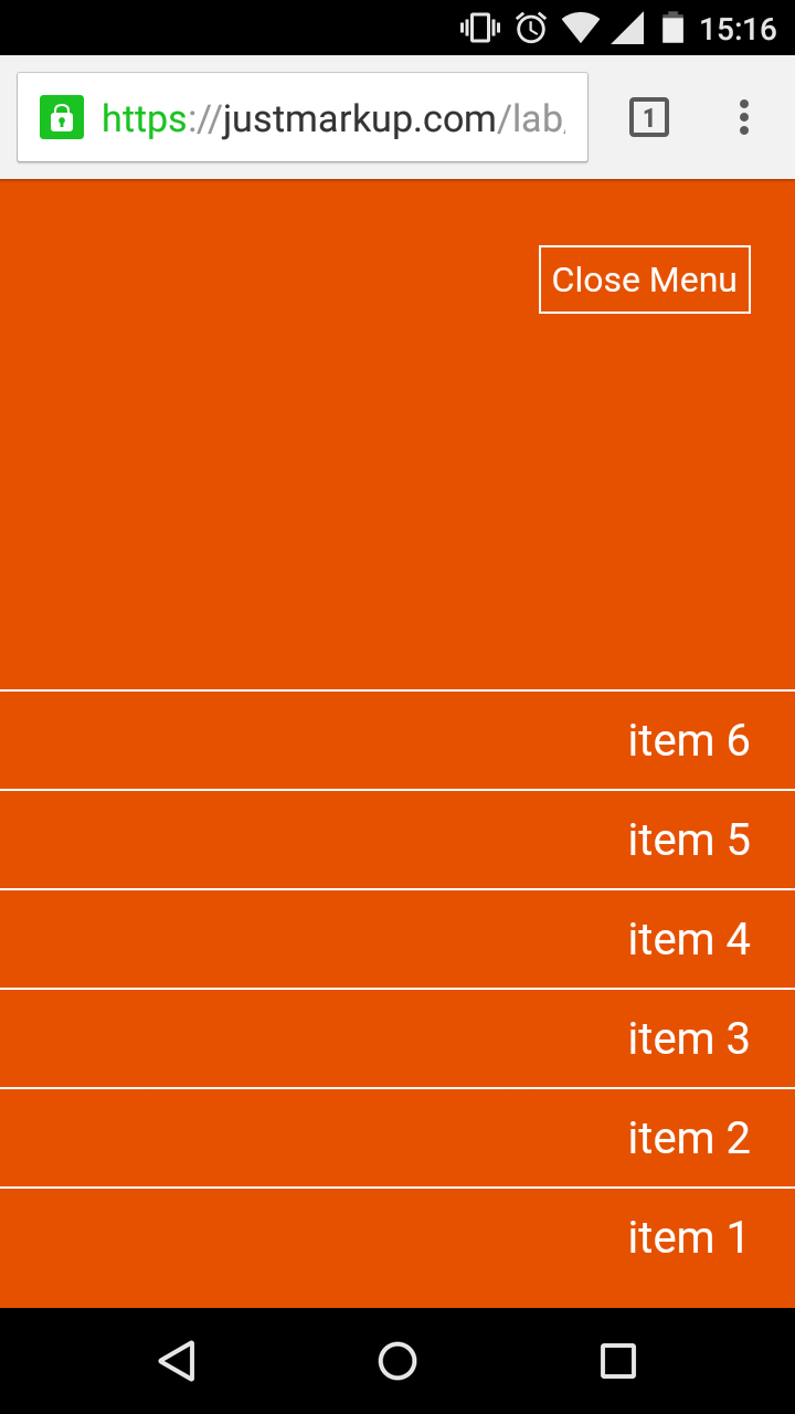 Demo Responsive Popout Menu