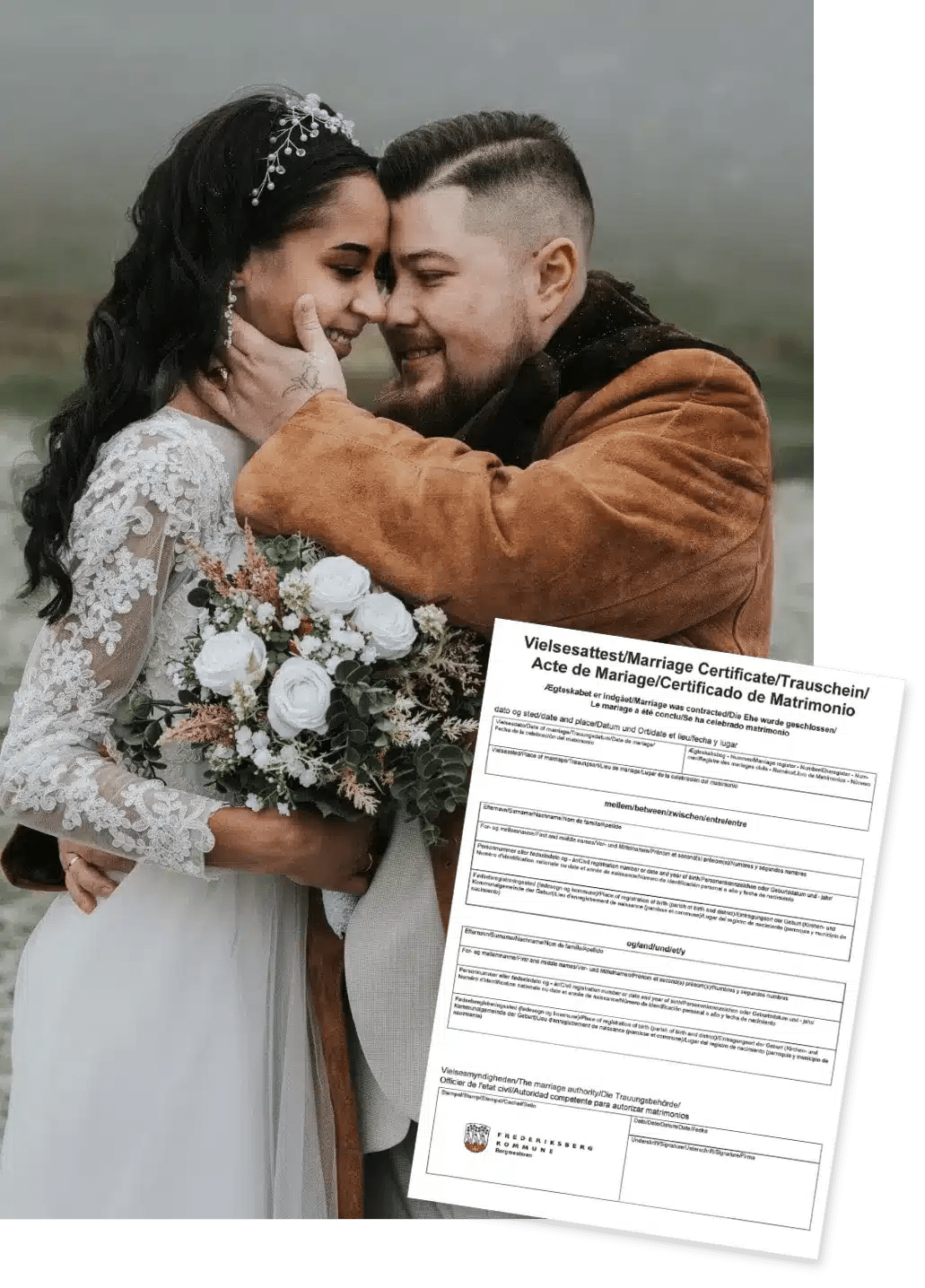 International Marriage Certificate Just Married in Denmark