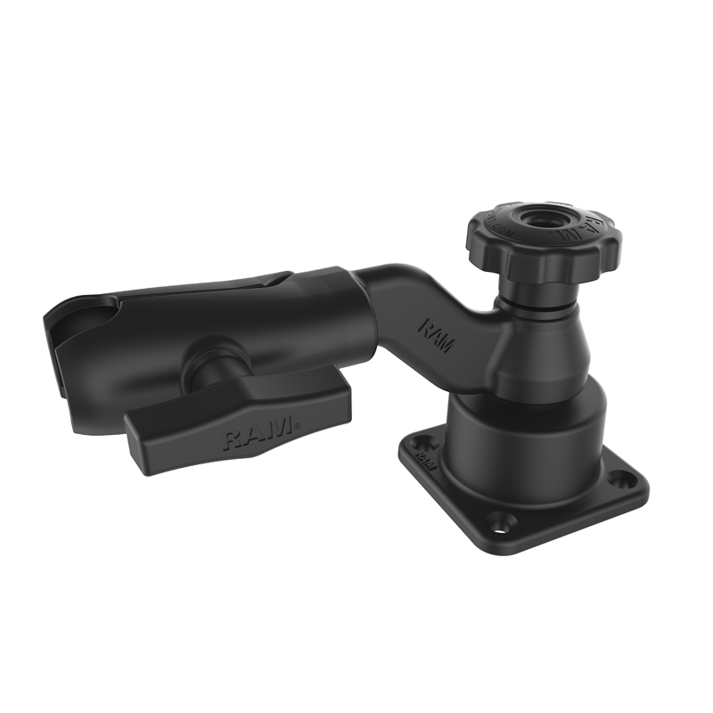 Ram Swing Arm Mount System Horizontal Base, No Ball, Bent Arm RAM