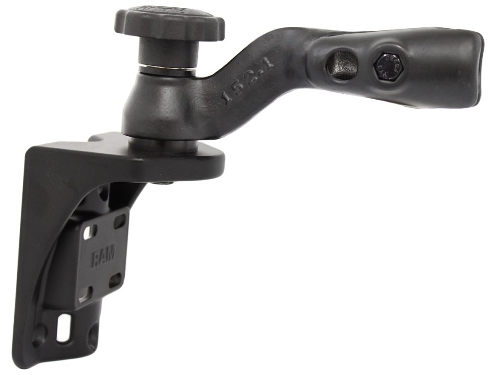 Ram Swing Arm Mount System Vertical Base, No Ball, Bent Arm RAM