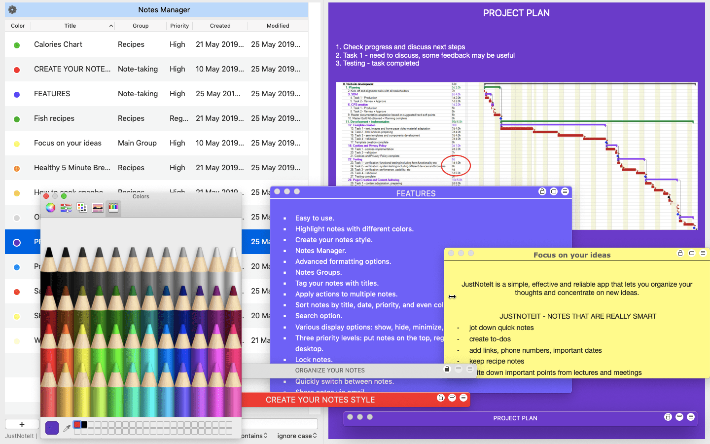 JustNoteIt > 2in1 Notes Manager for Mac