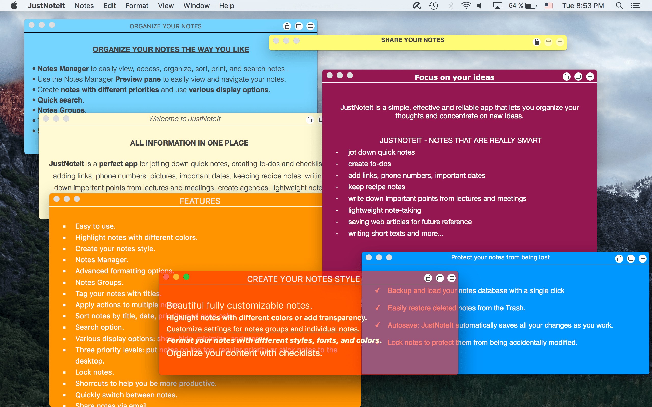 JustNoteIt > 2in1 Notes Manager for Mac