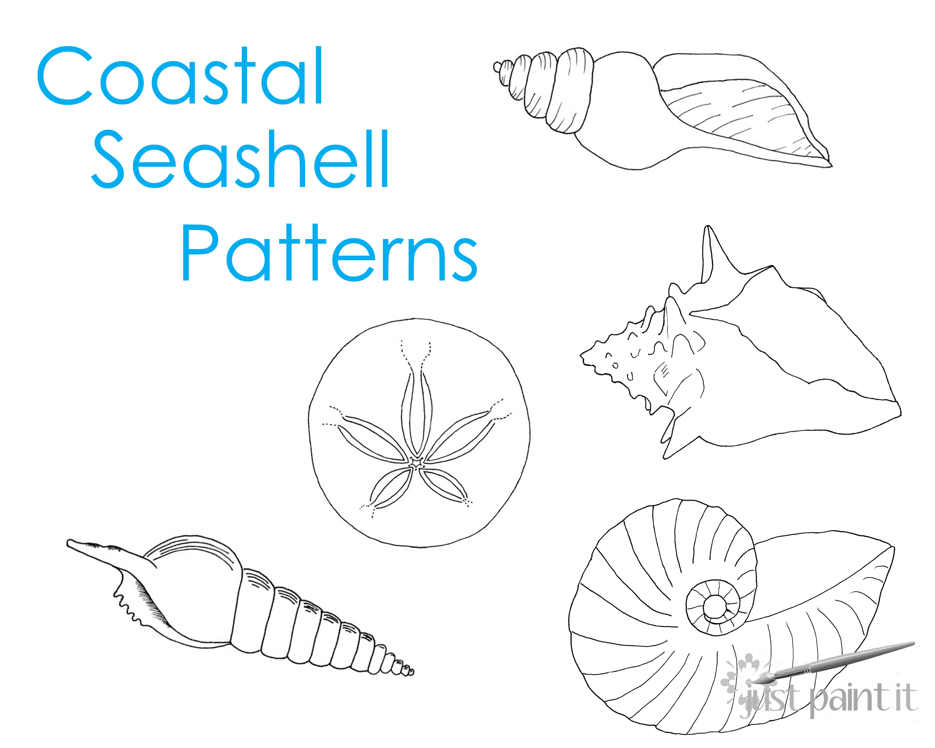 Coastal Seashell Pattern Printables - Just Paint It Blog