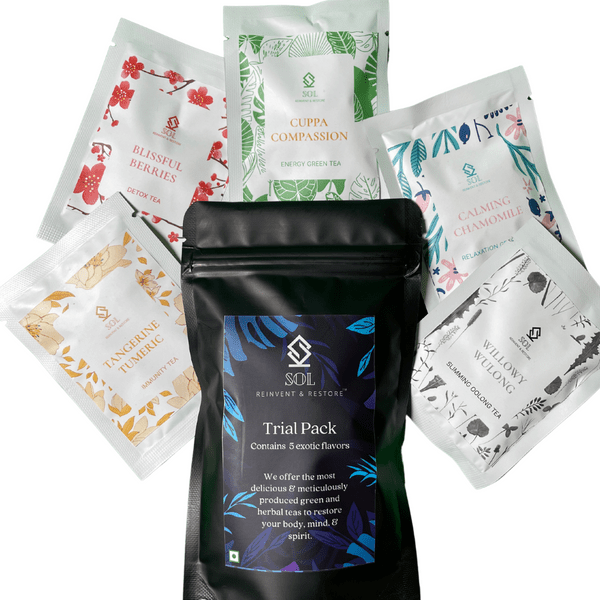Trial Pack Contains exotic Herbal and Green Tea bags