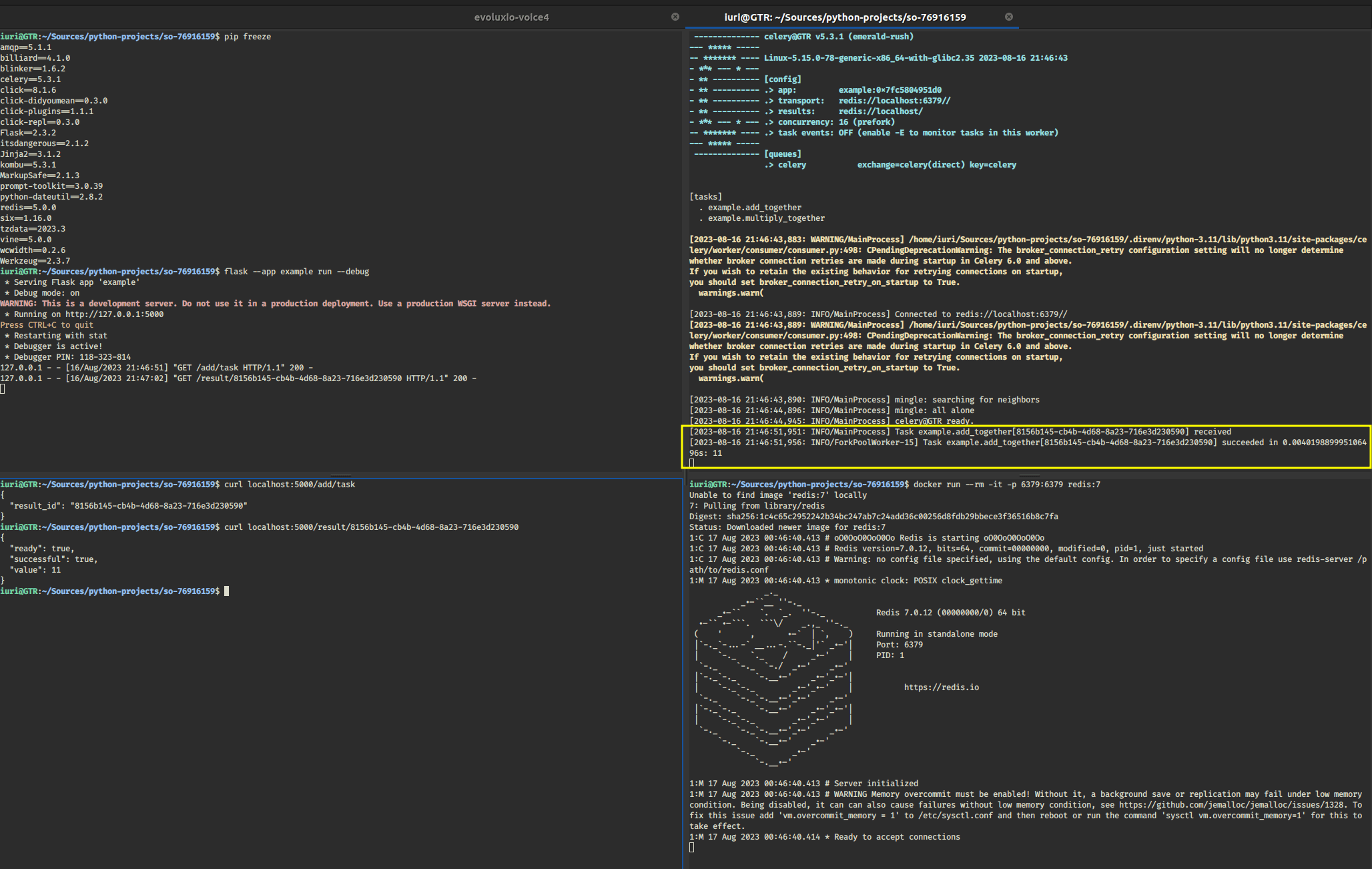 redis Flask + Celery failing when calling task Stack Overflow