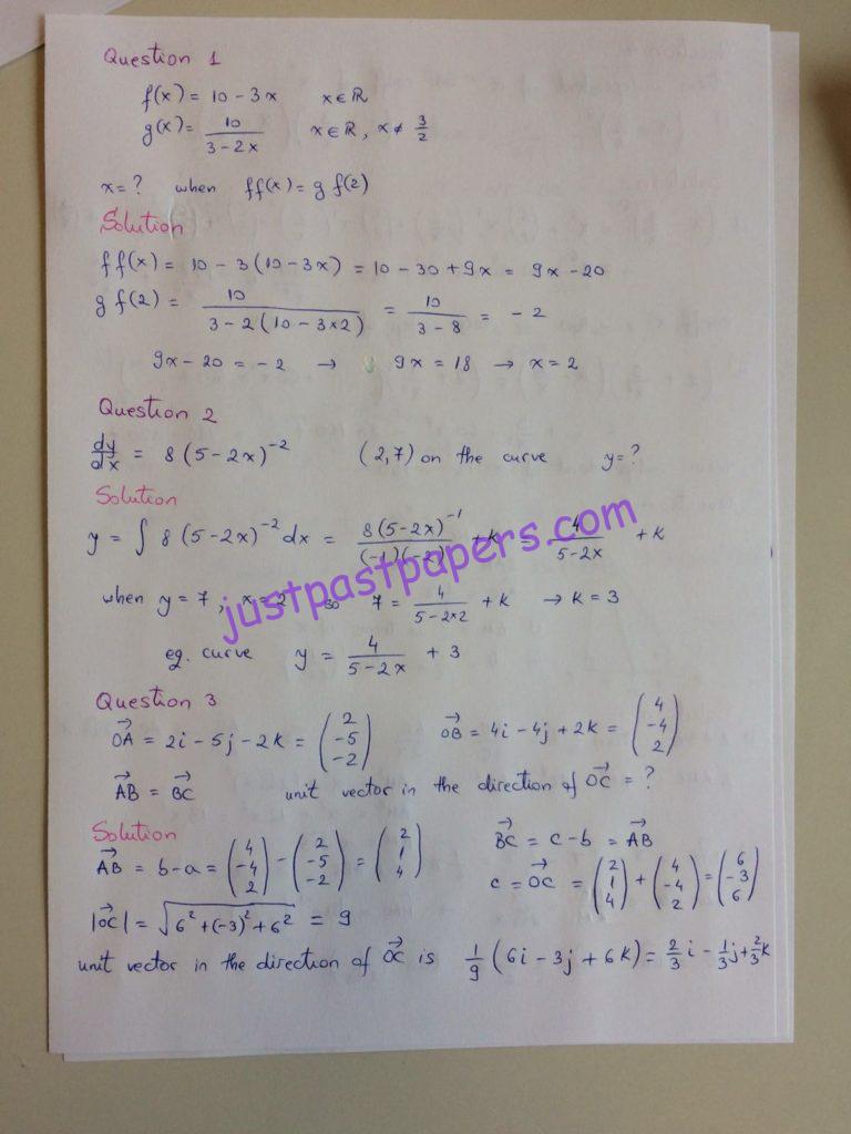 CIE 9709 Pure Mathematics 1, AS Level, Paper 12, May/June 2016
