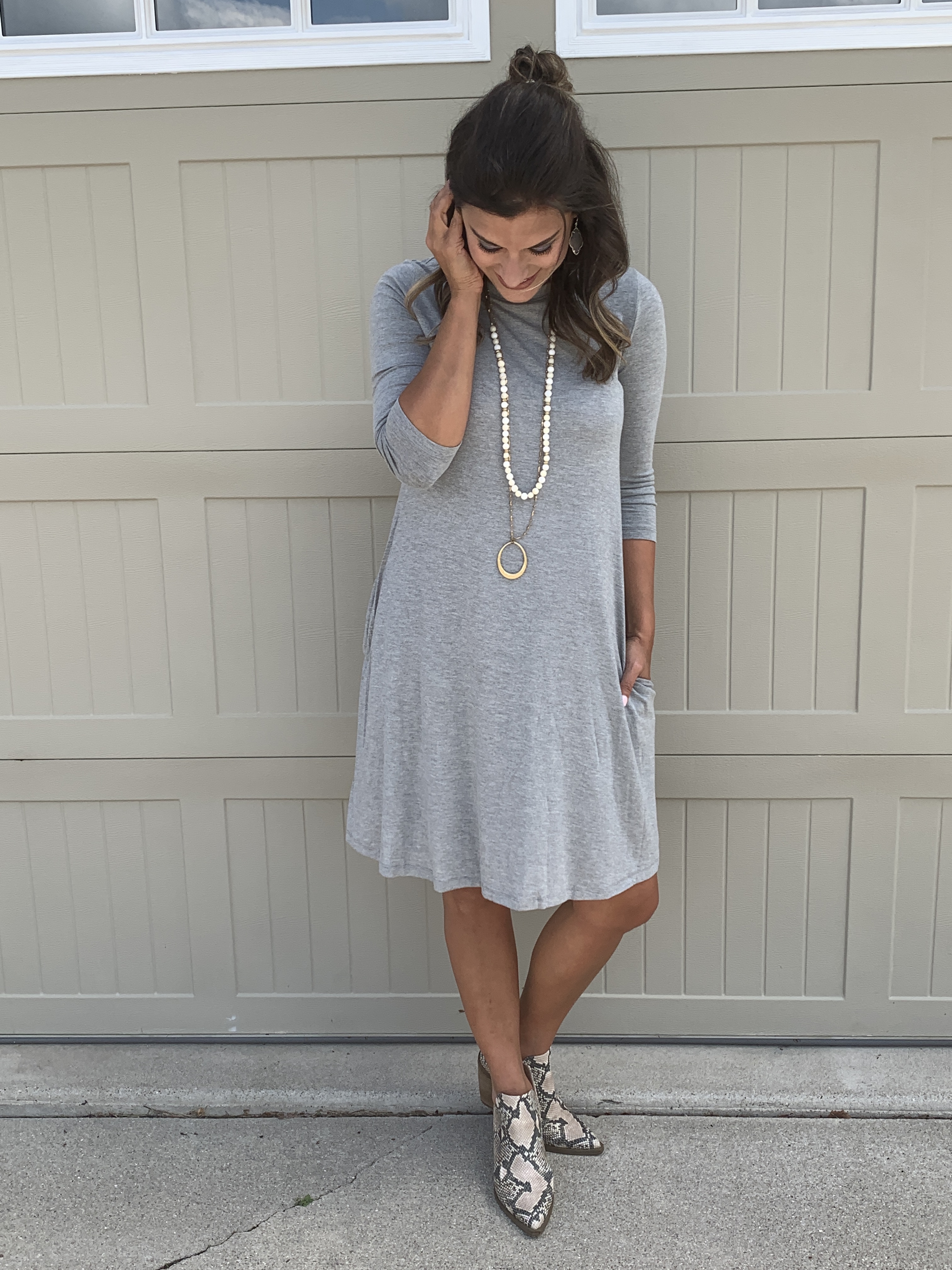 How to Wear One Grey Dress 10 Ways Just Posted