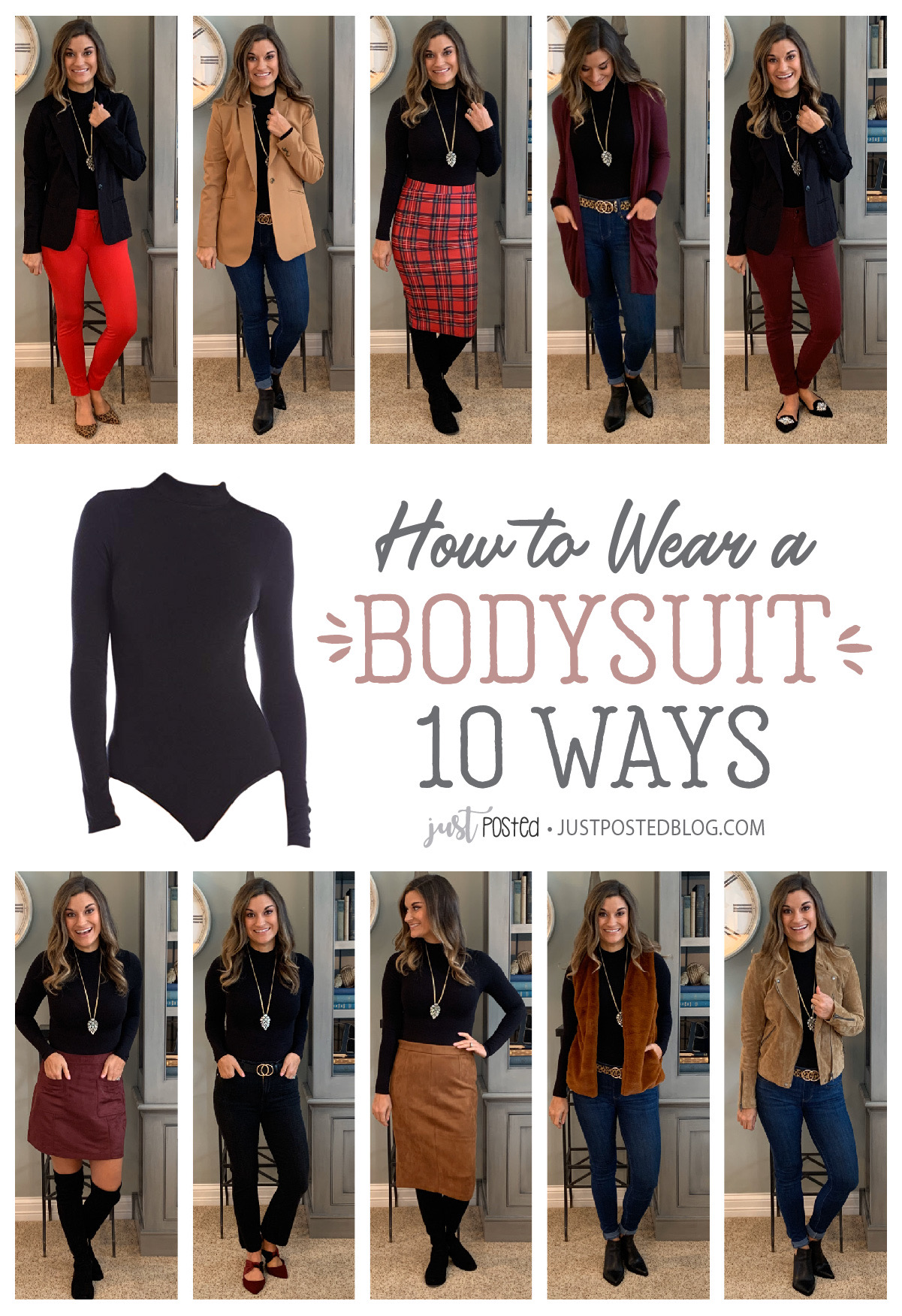 How to Wear One Black Bodysuit 10 Ways Just Posted