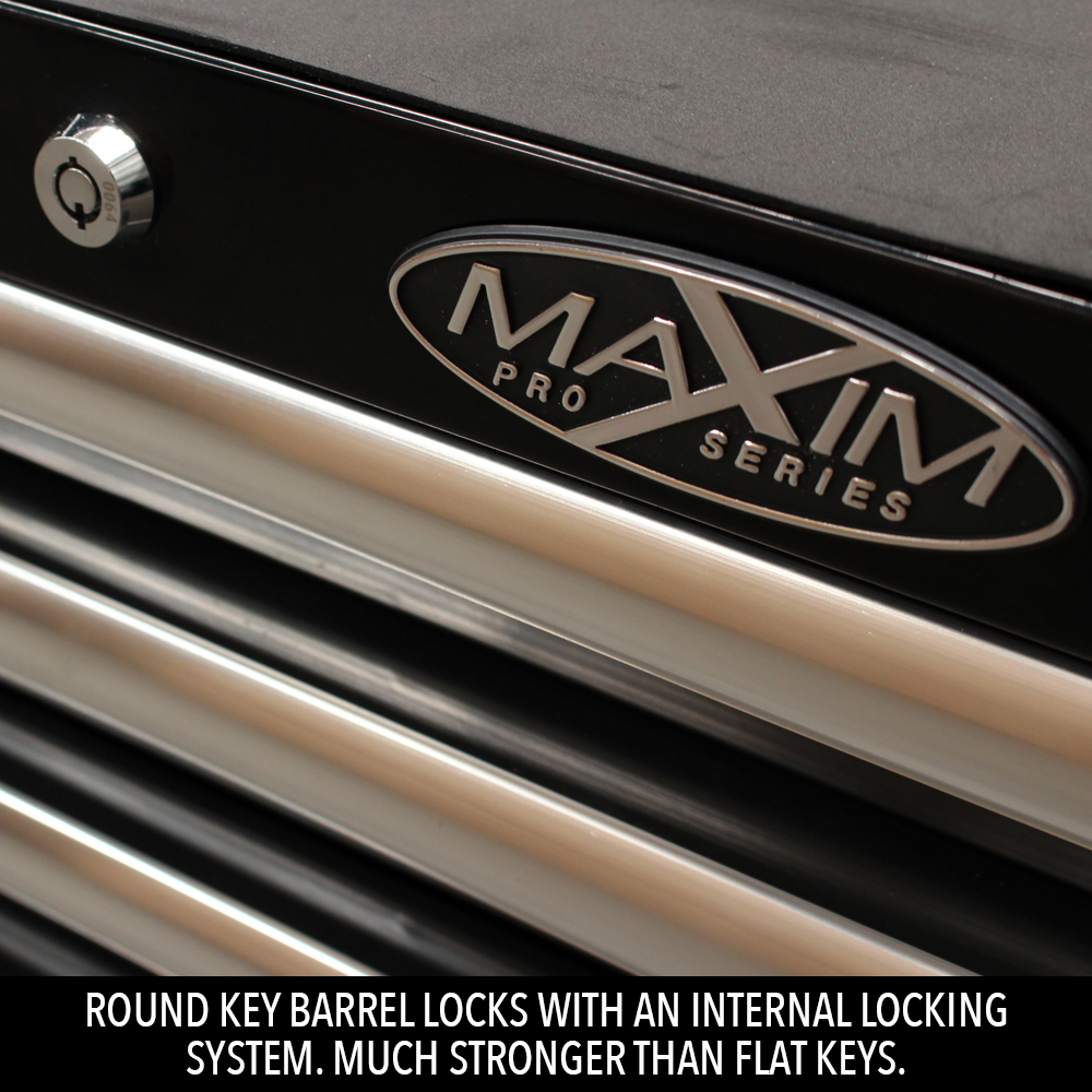 NEW MAXIM Black 80” Workstation 23 Drawer Toolbox Stainless Steel Top