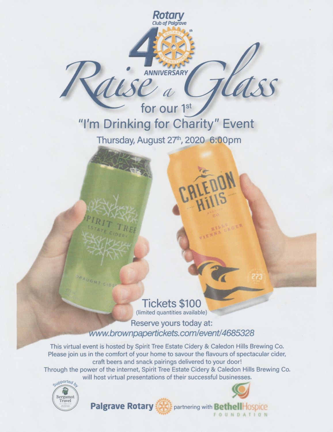Cheers! Palgrave Rotary Announces Fun Virtual Fundraiser! Just Sayin' Caledon