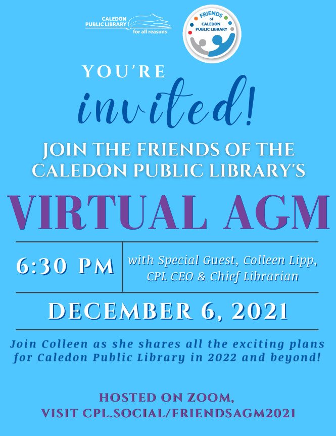 Caledon Public Library Virtual AGM Just Sayin' Caledon
