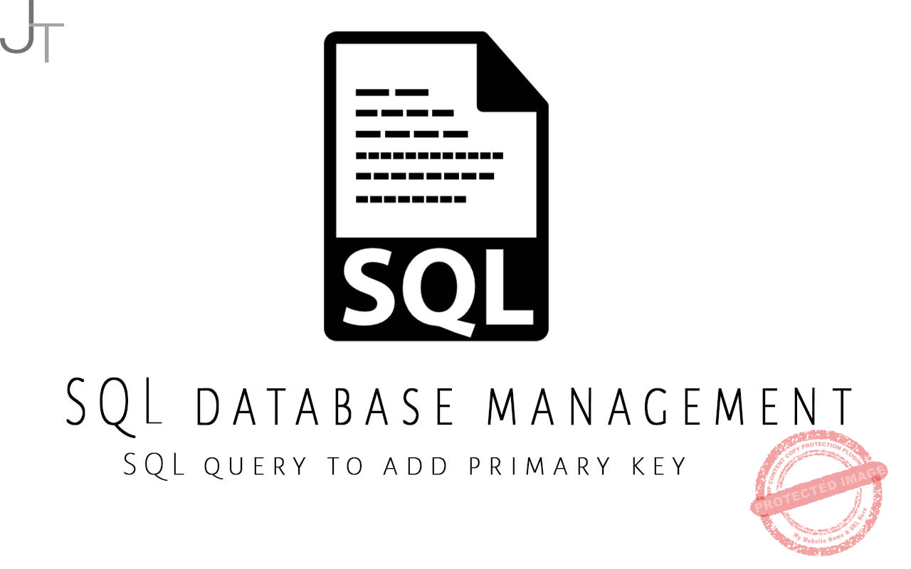 SQL query to add primary key Just Tech Review