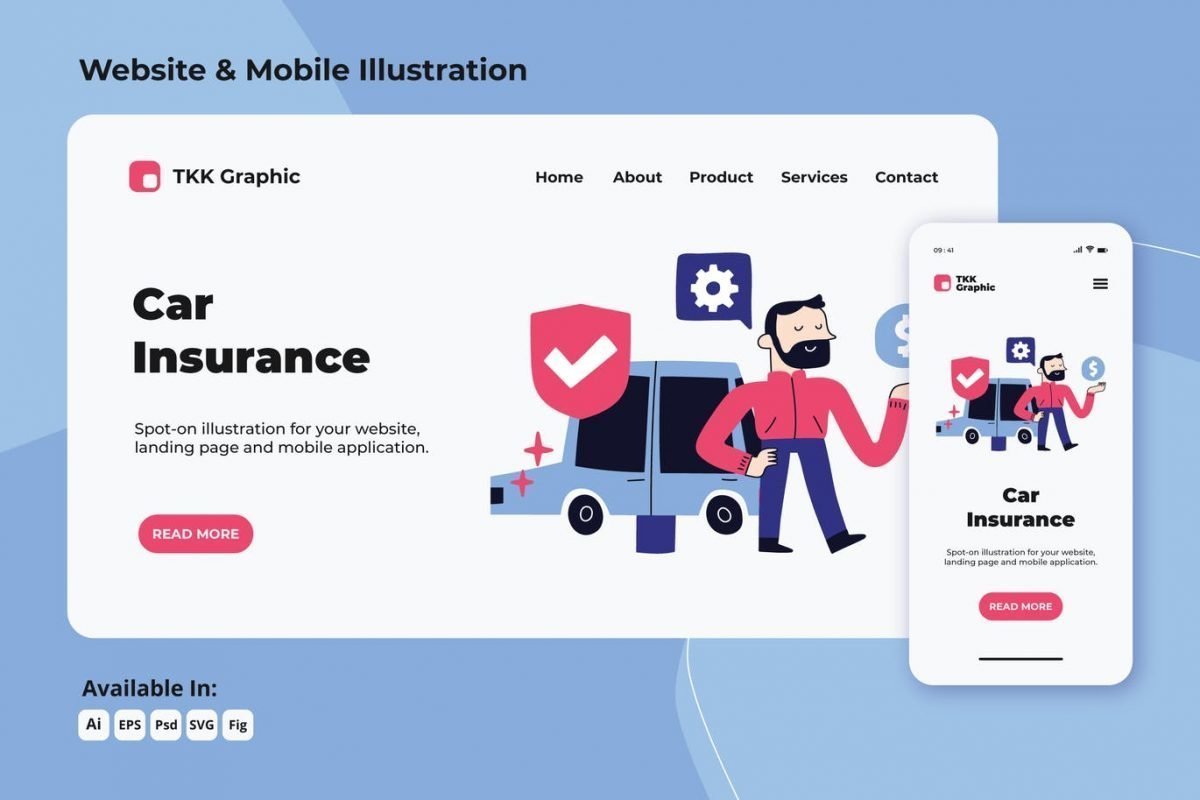 Car Insurance doodle web and mobile Just The Skills