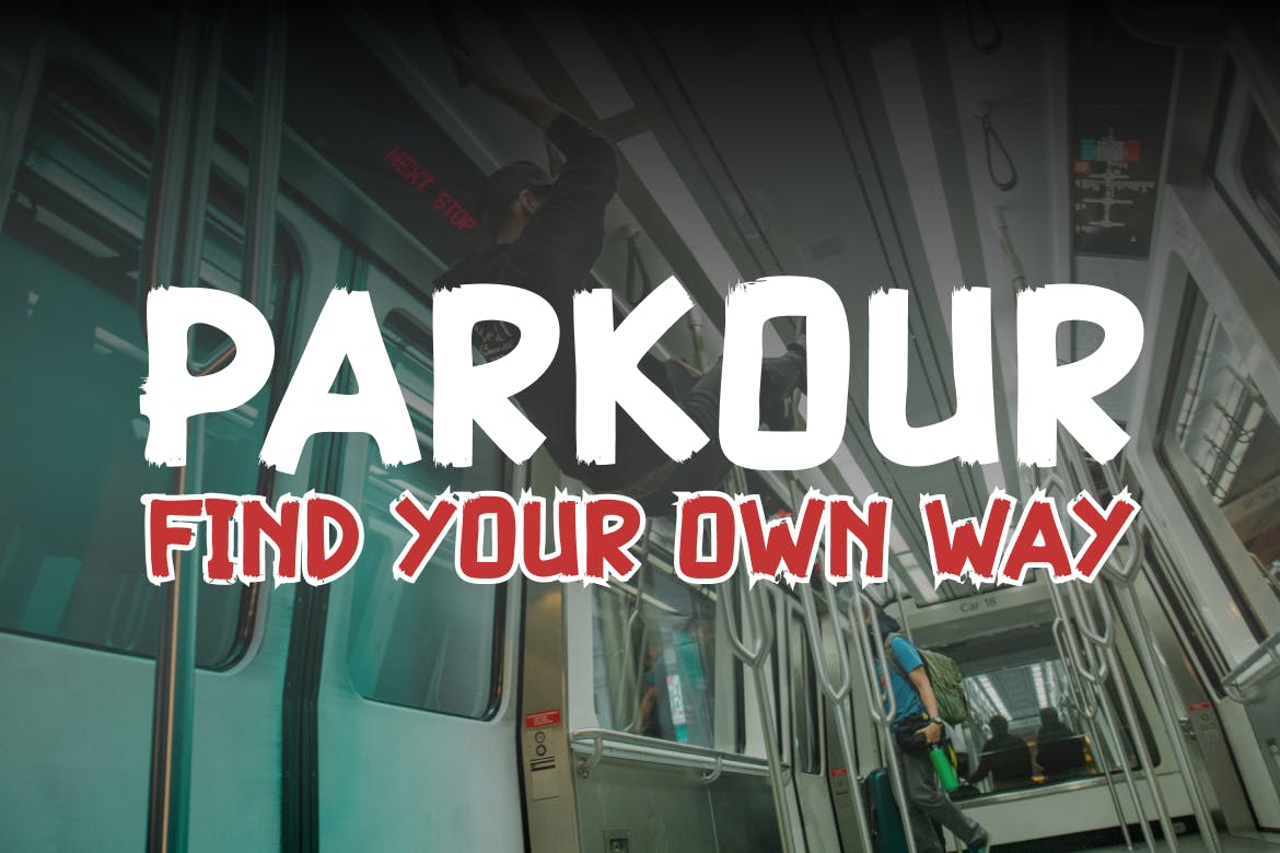 Paint on the Wall Rough brush font Just The Skills