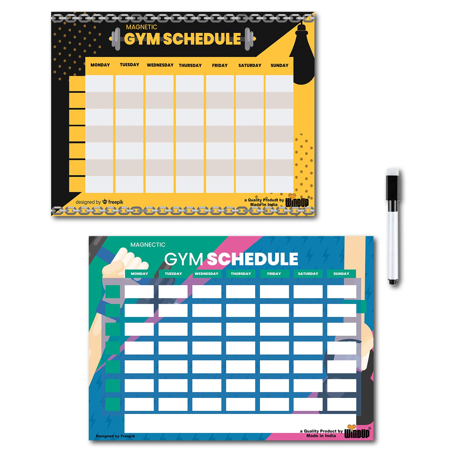 Buy Best Fridge Fitness Planner Gym Yoga Schedule Set Of 2