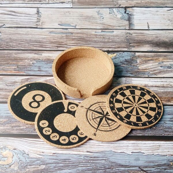 Buy Best Cork Coaster Set With Coaster Holder Set Of 4 Printed